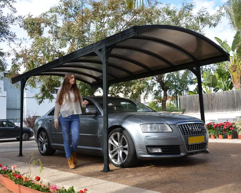 Palram Canopia Vitoria arched carport kit in aluminium and polycarbonate