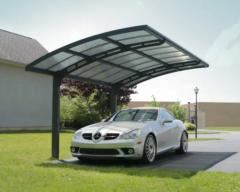 Palram Canopia Arizona cantilever carport kit, post-free on one side for clear access