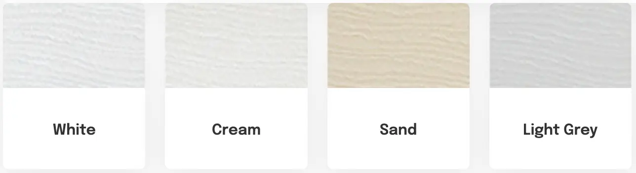 Premium composite panelling colour swatches — light shades